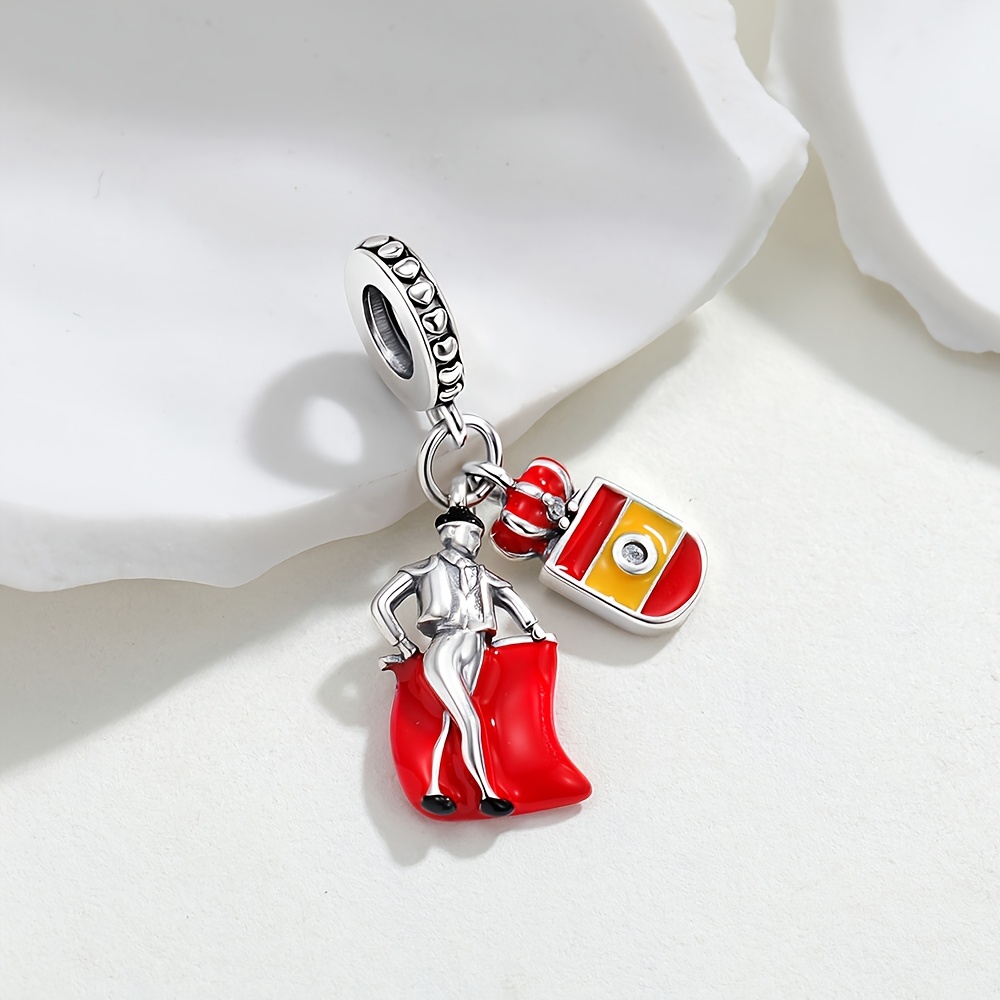 925 Silver Plated Vintage Matador Pendant for DIY Jewellery